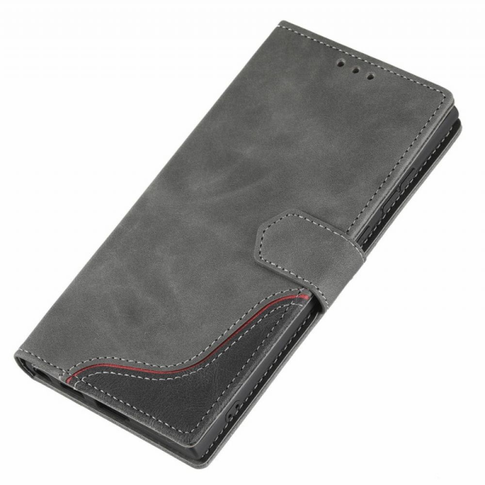 Folio-hoesje voor Samsung Galaxy S22 Ultra 5G Huidgevoelgolf