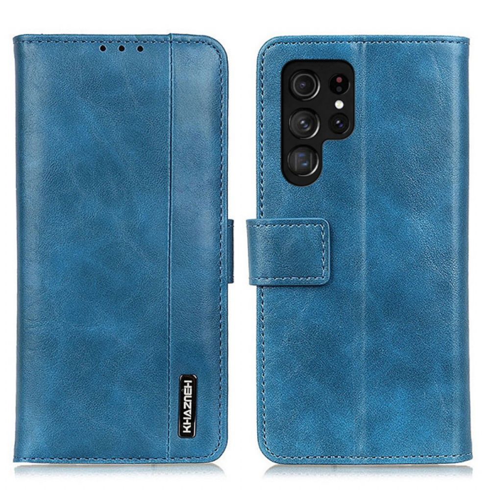 Folio-hoesje voor Samsung Galaxy S22 Ultra 5G Khazneh Elegantie Kunstleer