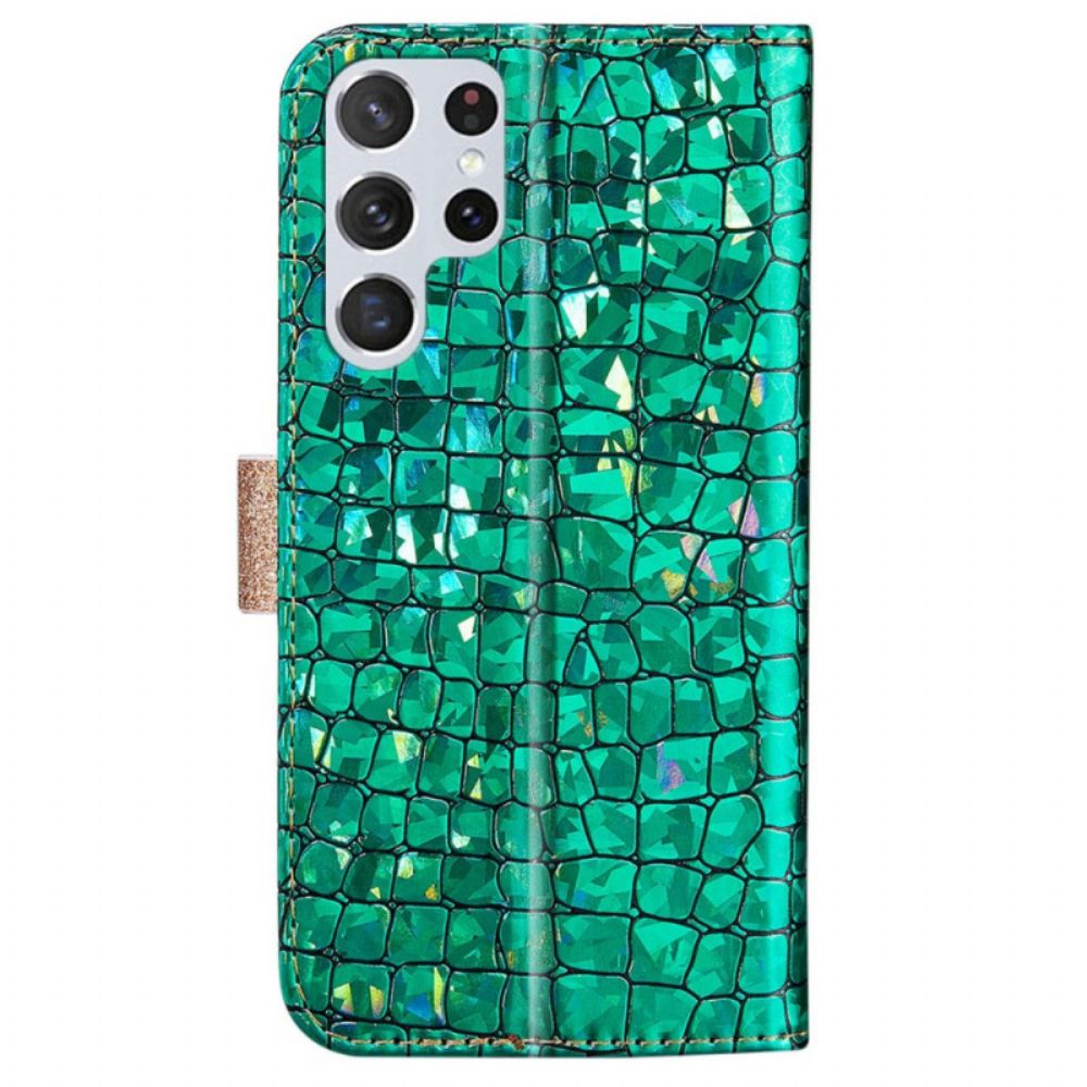 Folio-hoesje voor Samsung Galaxy S22 Ultra 5G Kroon Diamanten