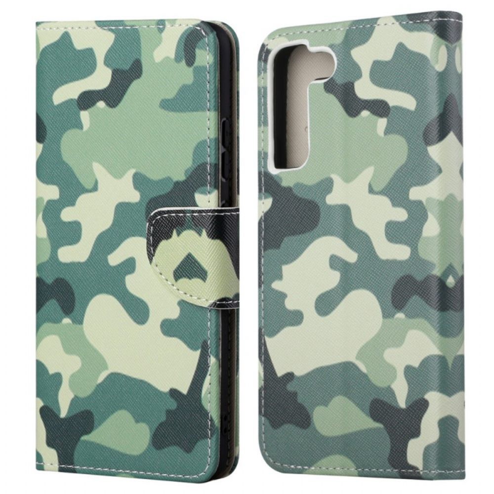 Folio-hoesje voor Samsung Galaxy S22 Ultra 5G Militaire Camouflage