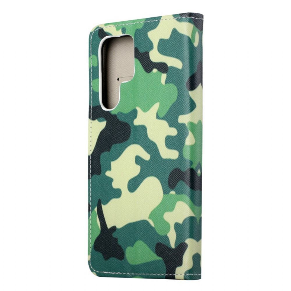 Folio-hoesje voor Samsung Galaxy S22 Ultra 5G Militaire Camouflage