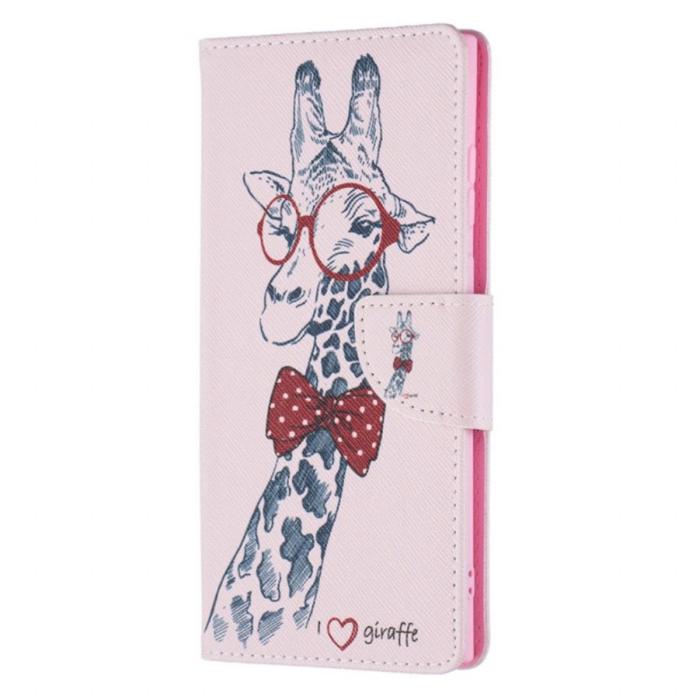 Folio-hoesje voor Samsung Galaxy S22 Ultra 5G Nerdy Giraf