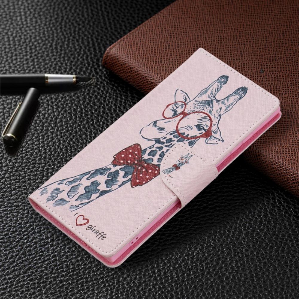 Folio-hoesje voor Samsung Galaxy S22 Ultra 5G Nerdy Giraf