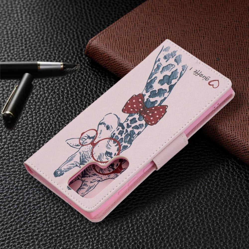 Folio-hoesje voor Samsung Galaxy S22 Ultra 5G Nerdy Giraf