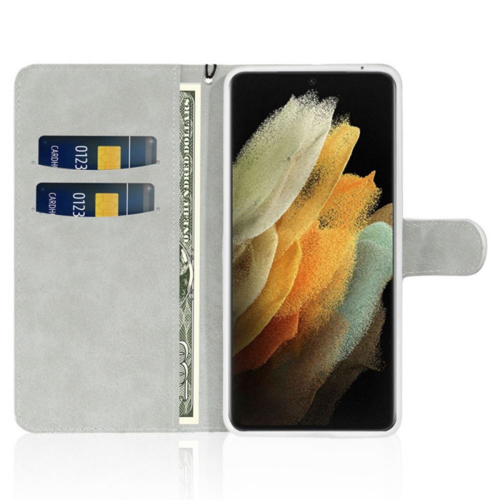 Folio-hoesje voor Samsung Galaxy S22 Ultra 5G Pailletten S-ontwerp