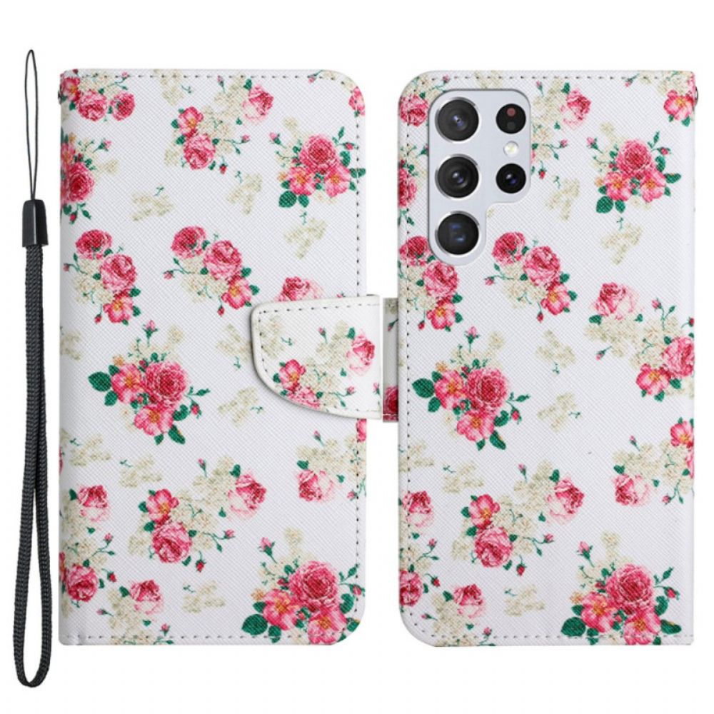 Folio-hoesje voor Samsung Galaxy S22 Ultra 5G Royal Liberty-bloemen