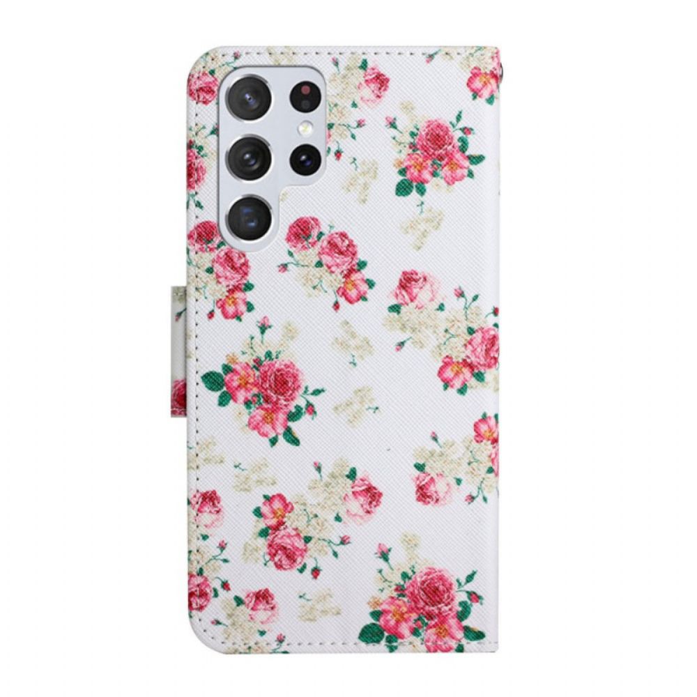 Folio-hoesje voor Samsung Galaxy S22 Ultra 5G Royal Liberty-bloemen