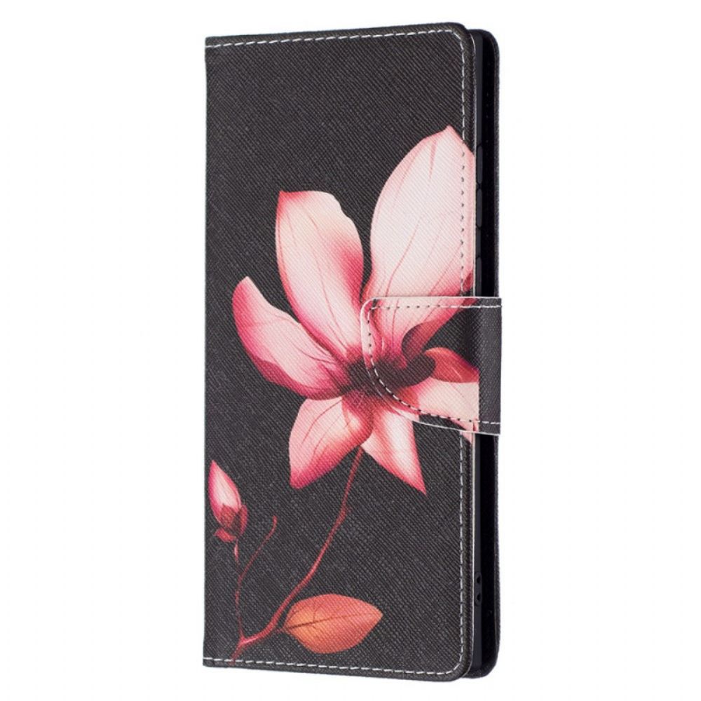 Folio-hoesje voor Samsung Galaxy S22 Ultra 5G Roze Bloem