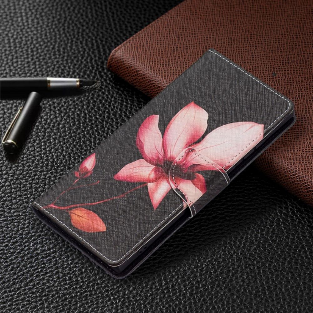 Folio-hoesje voor Samsung Galaxy S22 Ultra 5G Roze Bloem