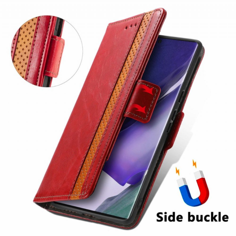 Folio-hoesje voor Samsung Galaxy S22 Ultra 5G Tweekleurige Dubbele Sluiting