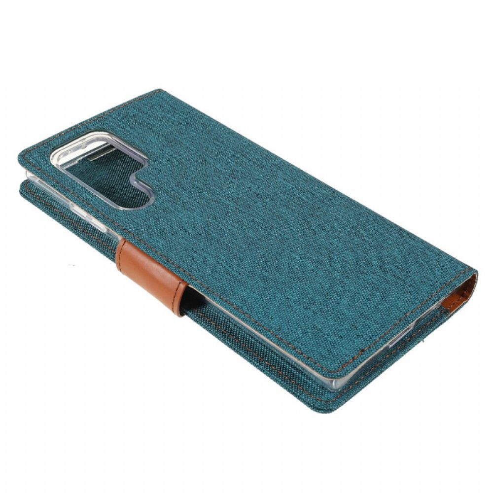 Folio-hoesje voor Samsung Galaxy S22 Ultra 5G Tweekleurige Mercury Goospery-stof