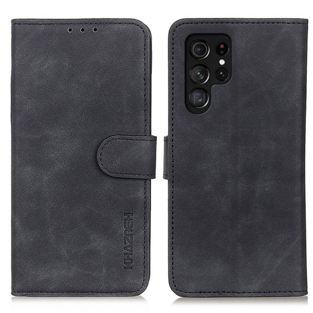 Folio-hoesje voor Samsung Galaxy S22 Ultra 5G Vintage Khazneh Leereffect