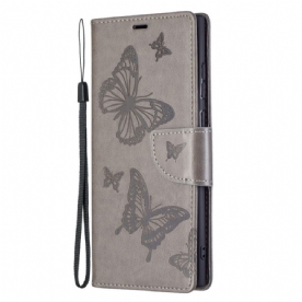 Folio-hoesje voor Samsung Galaxy S22 Ultra 5G Vlinders Tijdens De Vlucht Met Lanyard