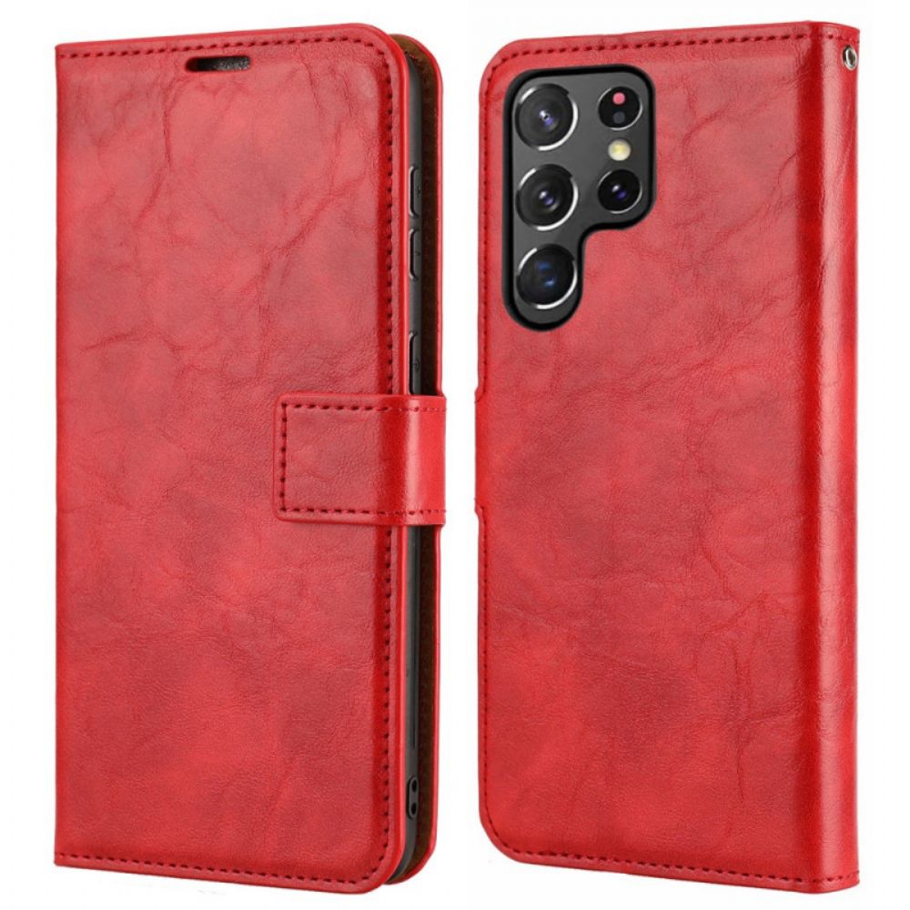 Hoesje Folio-hoesje voor Samsung Galaxy S22 Ultra 5G Afneembare Vintage Stijl