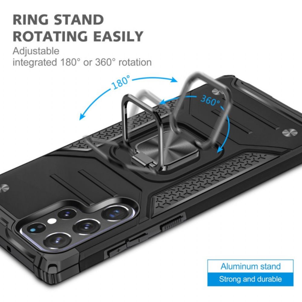 Hoesje voor Samsung Galaxy S22 Ultra 5G Afneembare Ringsteun