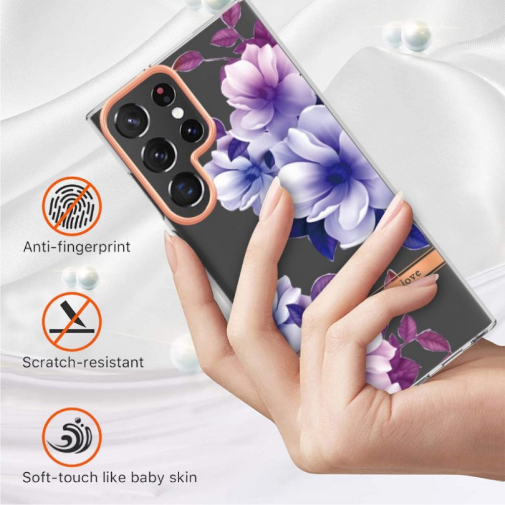 Hoesje voor Samsung Galaxy S22 Ultra 5G Bloemen Leven Het Leven Waar Je Van Houdt