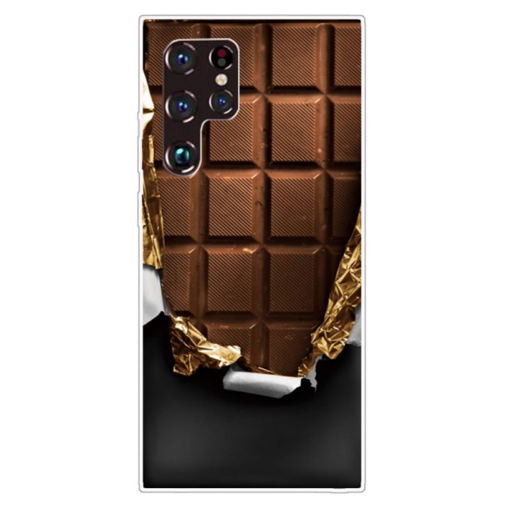 Hoesje voor Samsung Galaxy S22 Ultra 5G Chocolade Flexibel