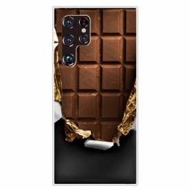 Hoesje voor Samsung Galaxy S22 Ultra 5G Chocolade Flexibel