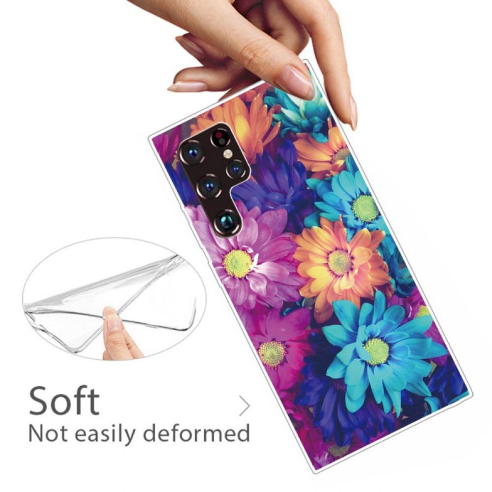 Hoesje voor Samsung Galaxy S22 Ultra 5G Flexibele Bloemen