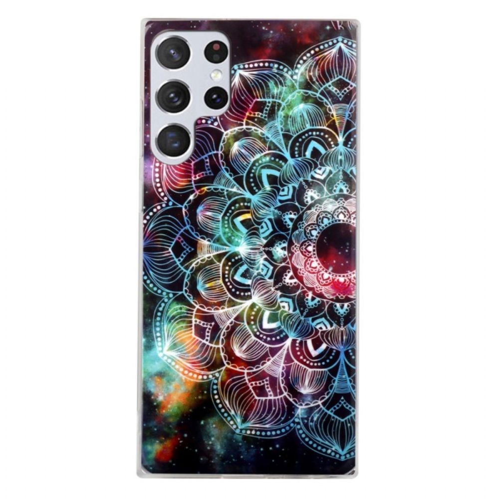 Hoesje voor Samsung Galaxy S22 Ultra 5G Fluorescerende Bloemenserie