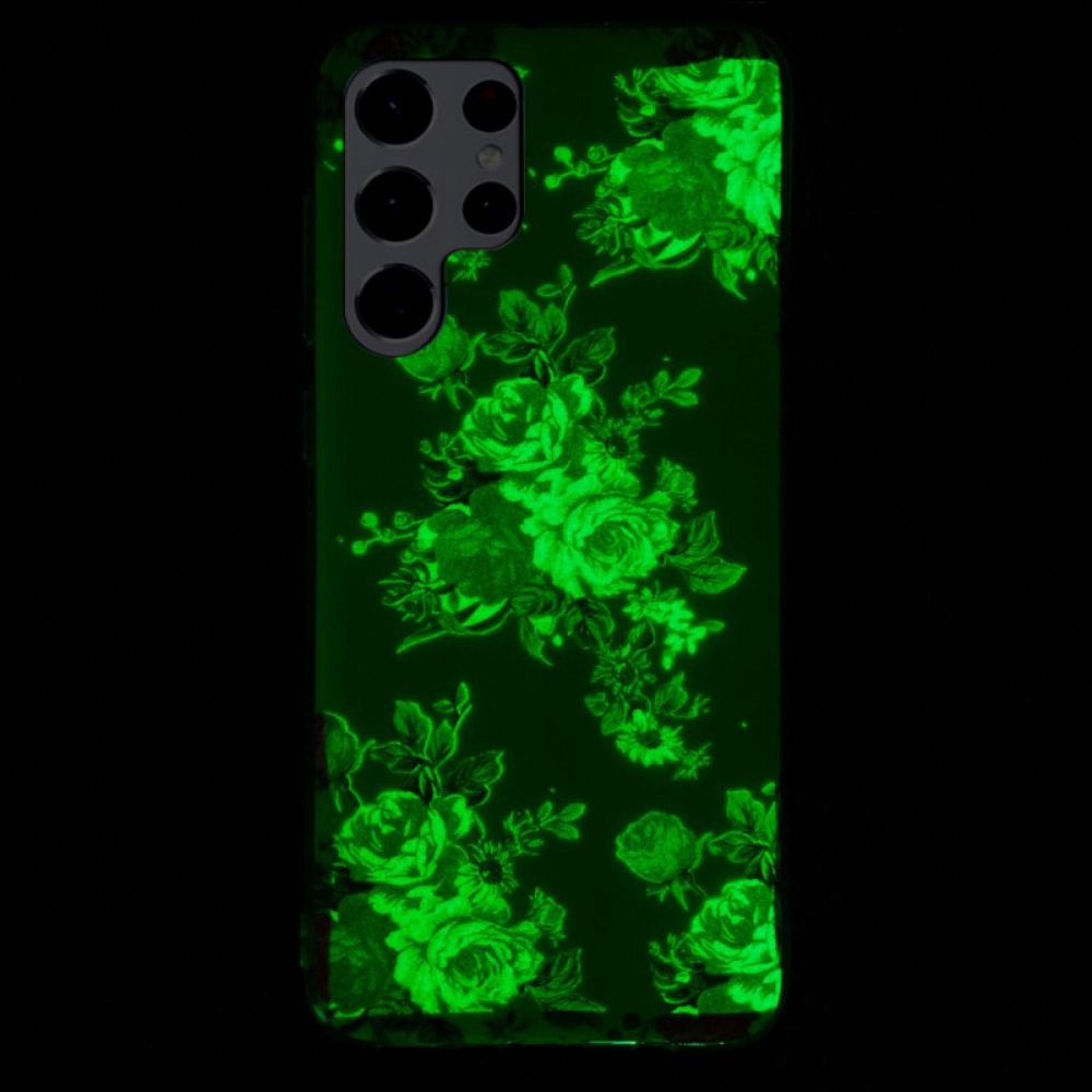 Hoesje voor Samsung Galaxy S22 Ultra 5G Fluorescerende Vrijheidsbloemen