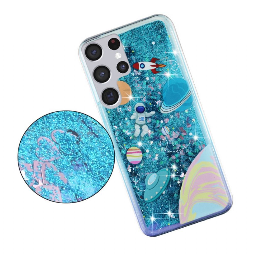 Hoesje voor Samsung Galaxy S22 Ultra 5G Glitterruimte