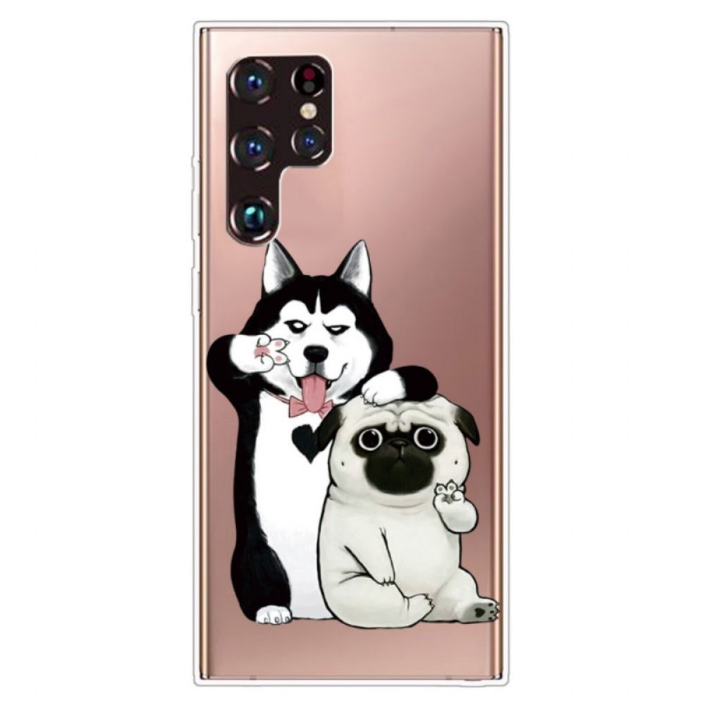 Hoesje voor Samsung Galaxy S22 Ultra 5G Grappige Honden