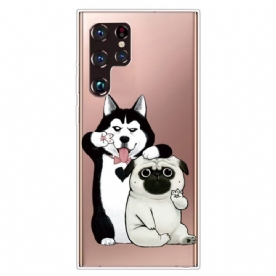 Hoesje voor Samsung Galaxy S22 Ultra 5G Grappige Honden