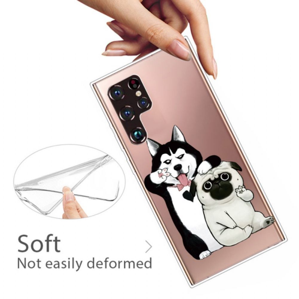 Hoesje voor Samsung Galaxy S22 Ultra 5G Grappige Honden