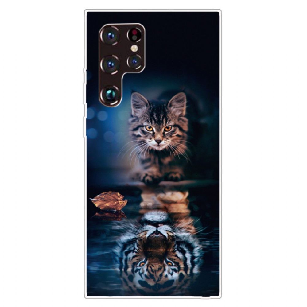 Hoesje voor Samsung Galaxy S22 Ultra 5G Kattenreflectie