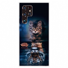 Hoesje voor Samsung Galaxy S22 Ultra 5G Kattenreflectie