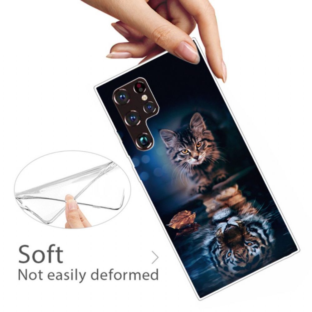 Hoesje voor Samsung Galaxy S22 Ultra 5G Kattenreflectie