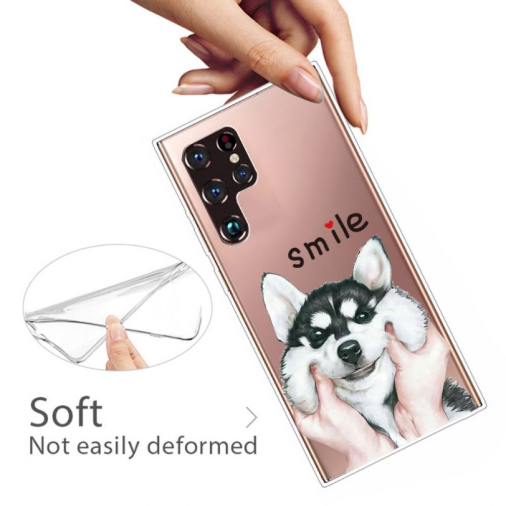 Hoesje voor Samsung Galaxy S22 Ultra 5G Lach Hond