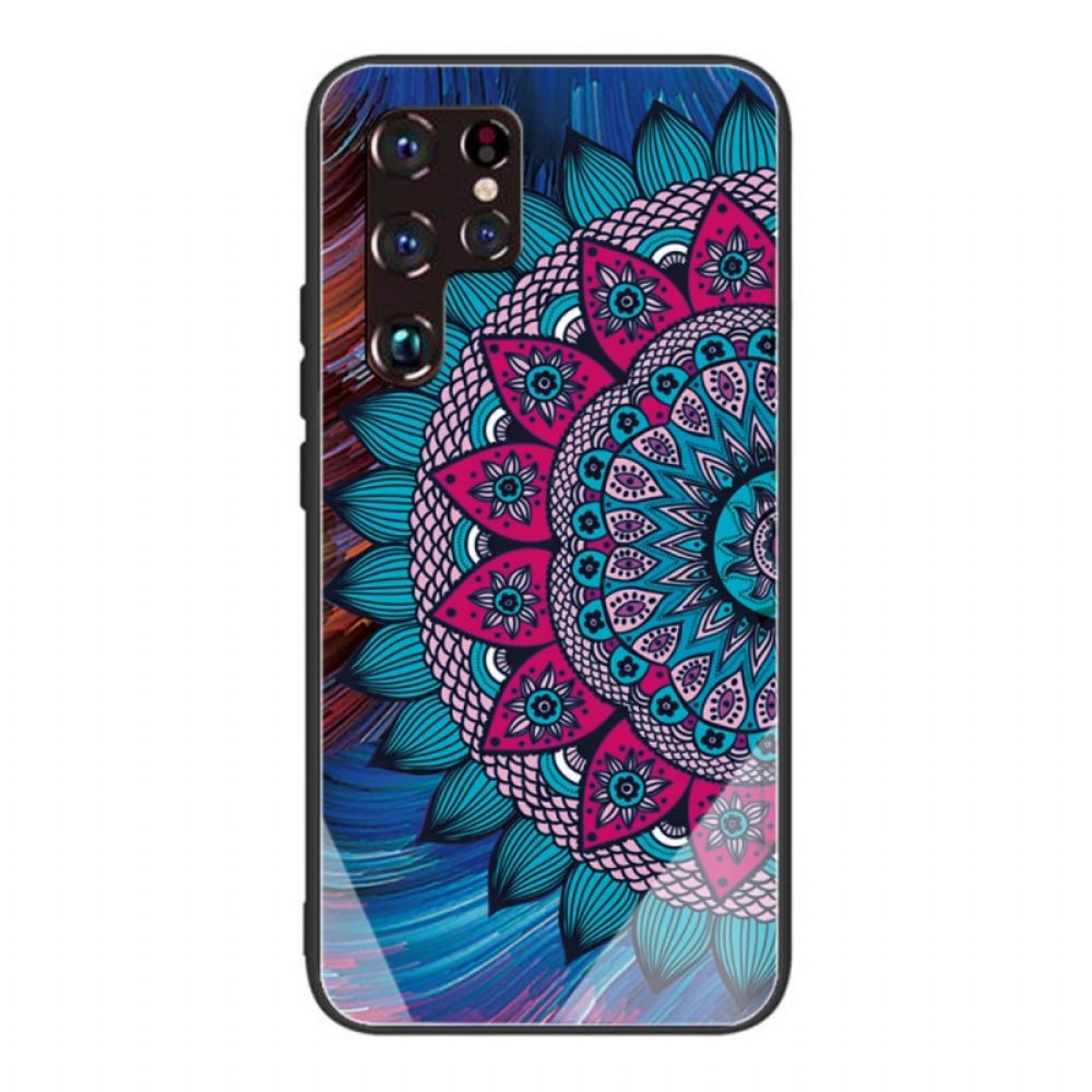 Hoesje voor Samsung Galaxy S22 Ultra 5G Mandala Van Gehard Glas