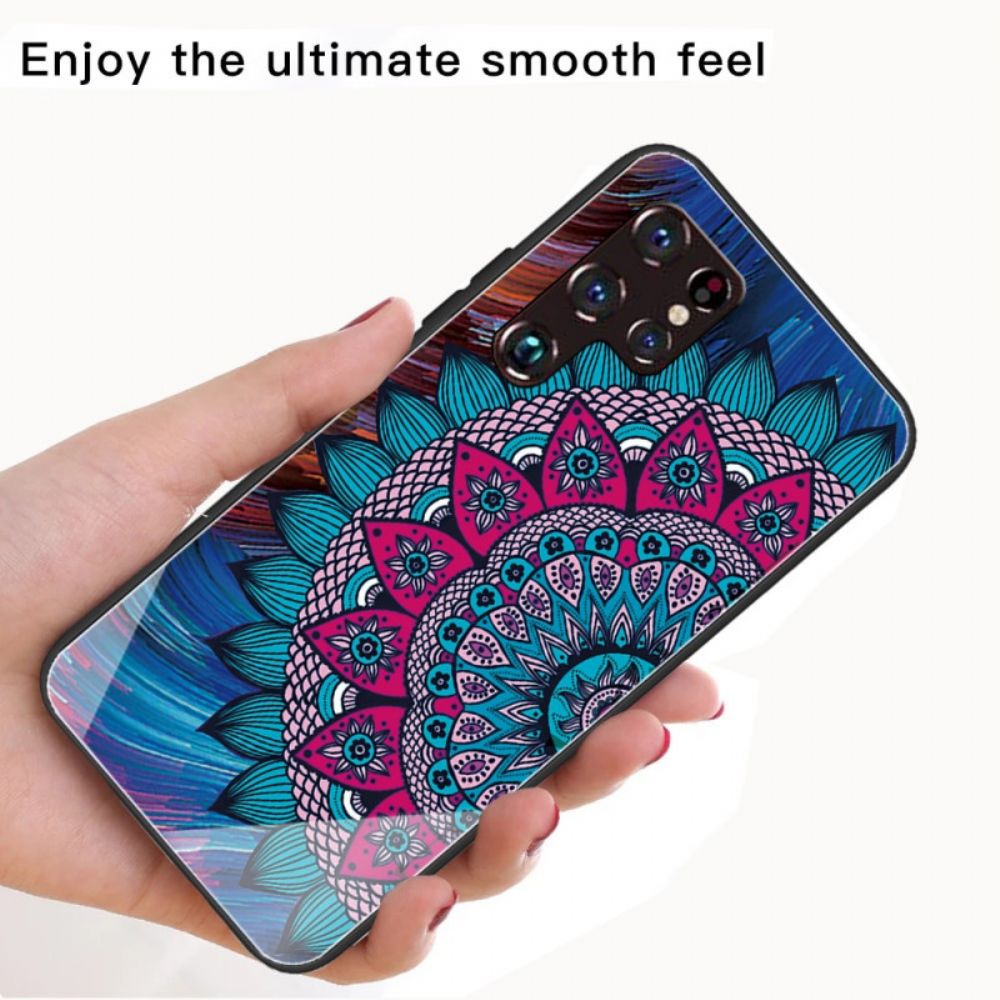 Hoesje voor Samsung Galaxy S22 Ultra 5G Mandala Van Gehard Glas