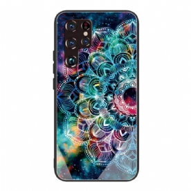 Hoesje voor Samsung Galaxy S22 Ultra 5G Mandala Van Gehard Glas