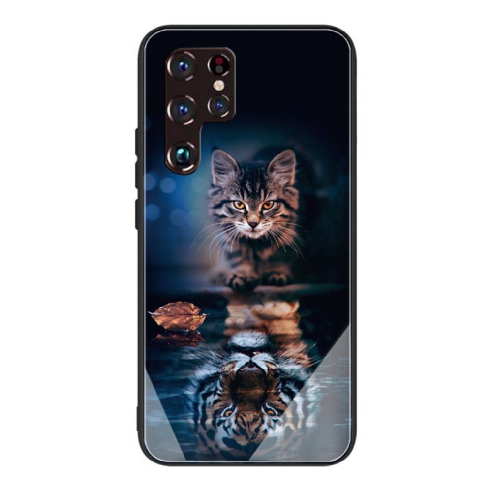 Hoesje voor Samsung Galaxy S22 Ultra 5G Mijn Tijger Gehard Glas