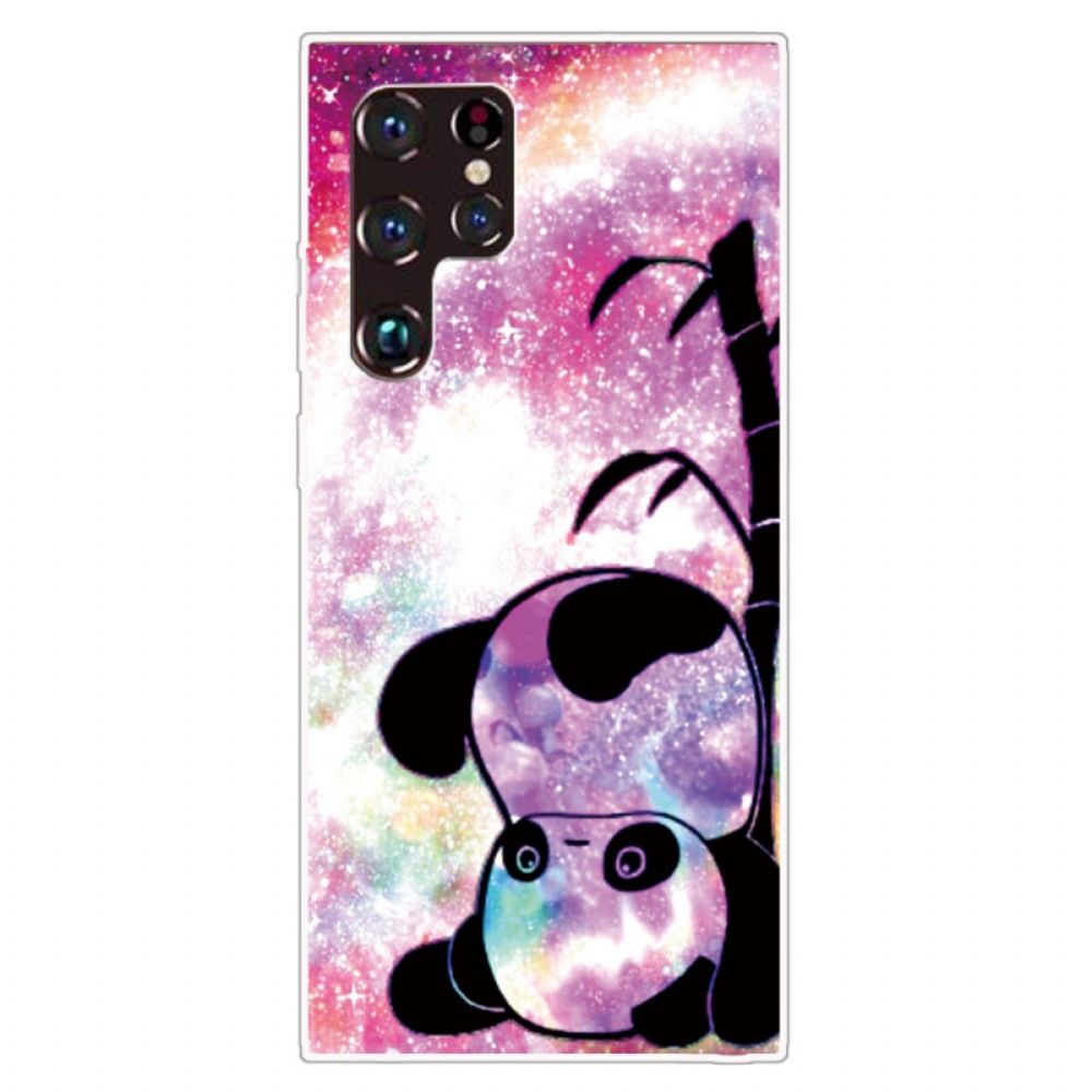 Hoesje voor Samsung Galaxy S22 Ultra 5G Panda En Bamboe