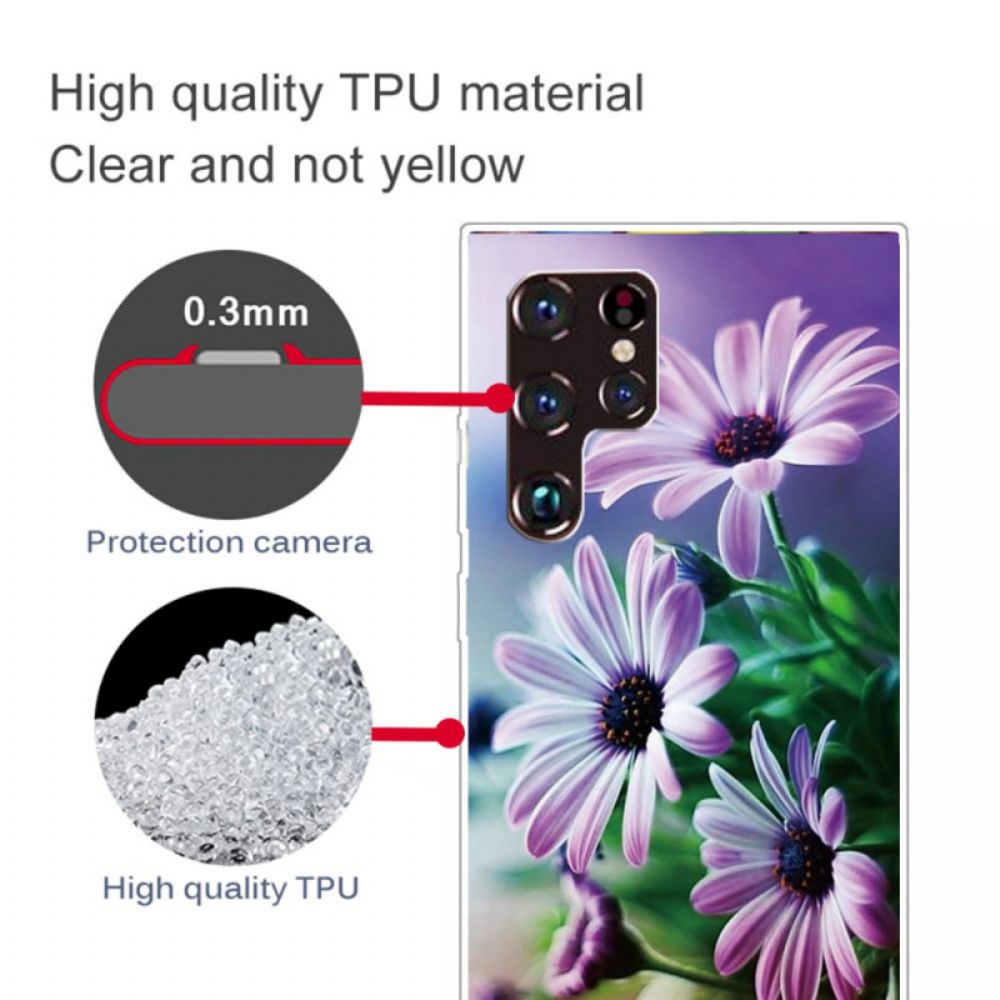 Hoesje voor Samsung Galaxy S22 Ultra 5G Realistische Bloemen