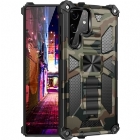 Hoesje voor Samsung Galaxy S22 Ultra 5G Verwijderbare Ondersteuning Camouflage