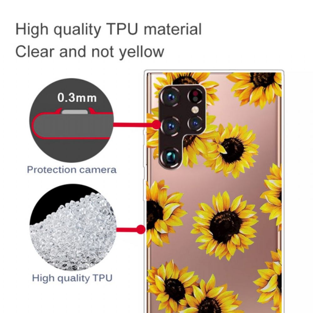 Hoesje voor Samsung Galaxy S22 Ultra 5G Zonnebloemen