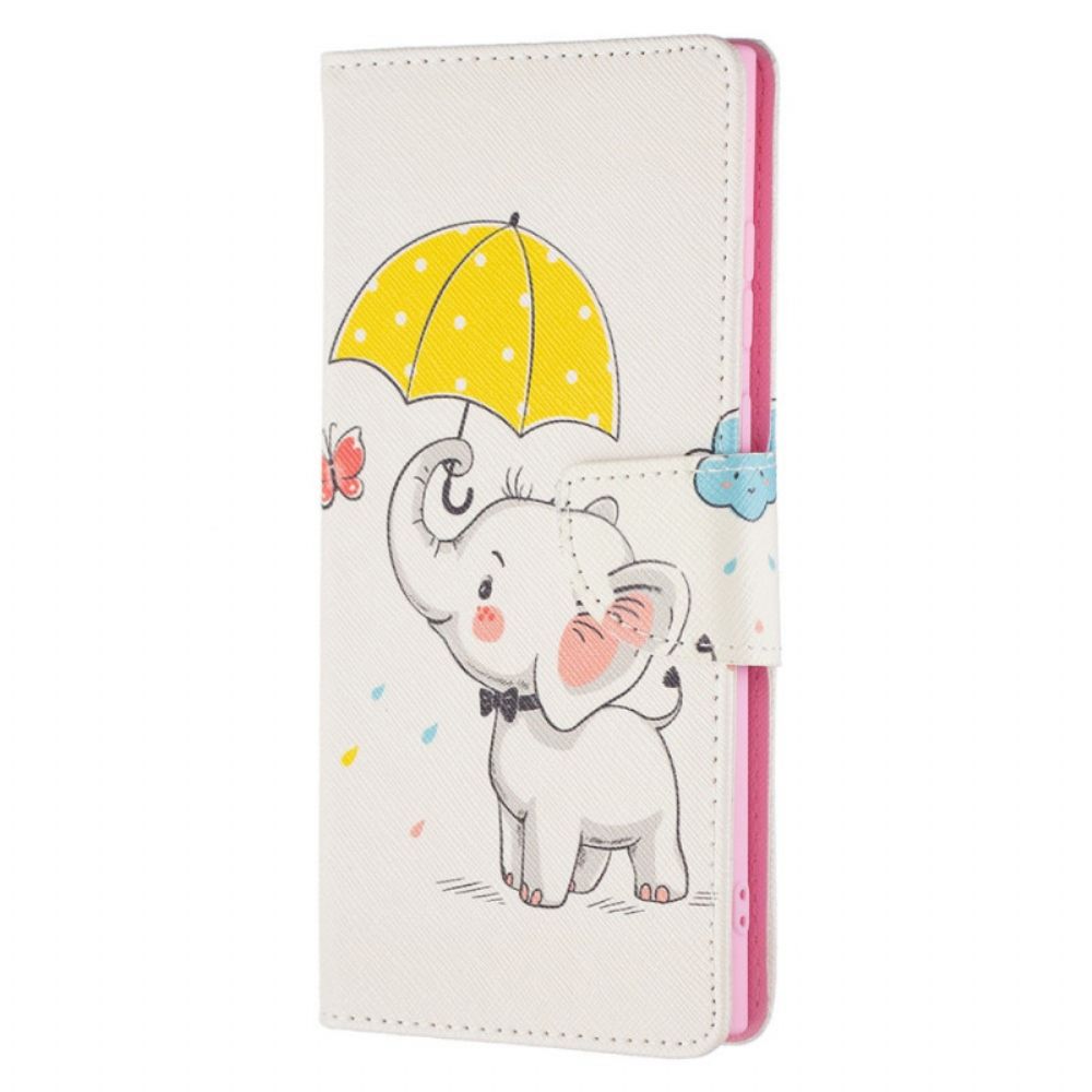 Leren Hoesje voor Samsung Galaxy S22 Ultra 5G Babyolifant