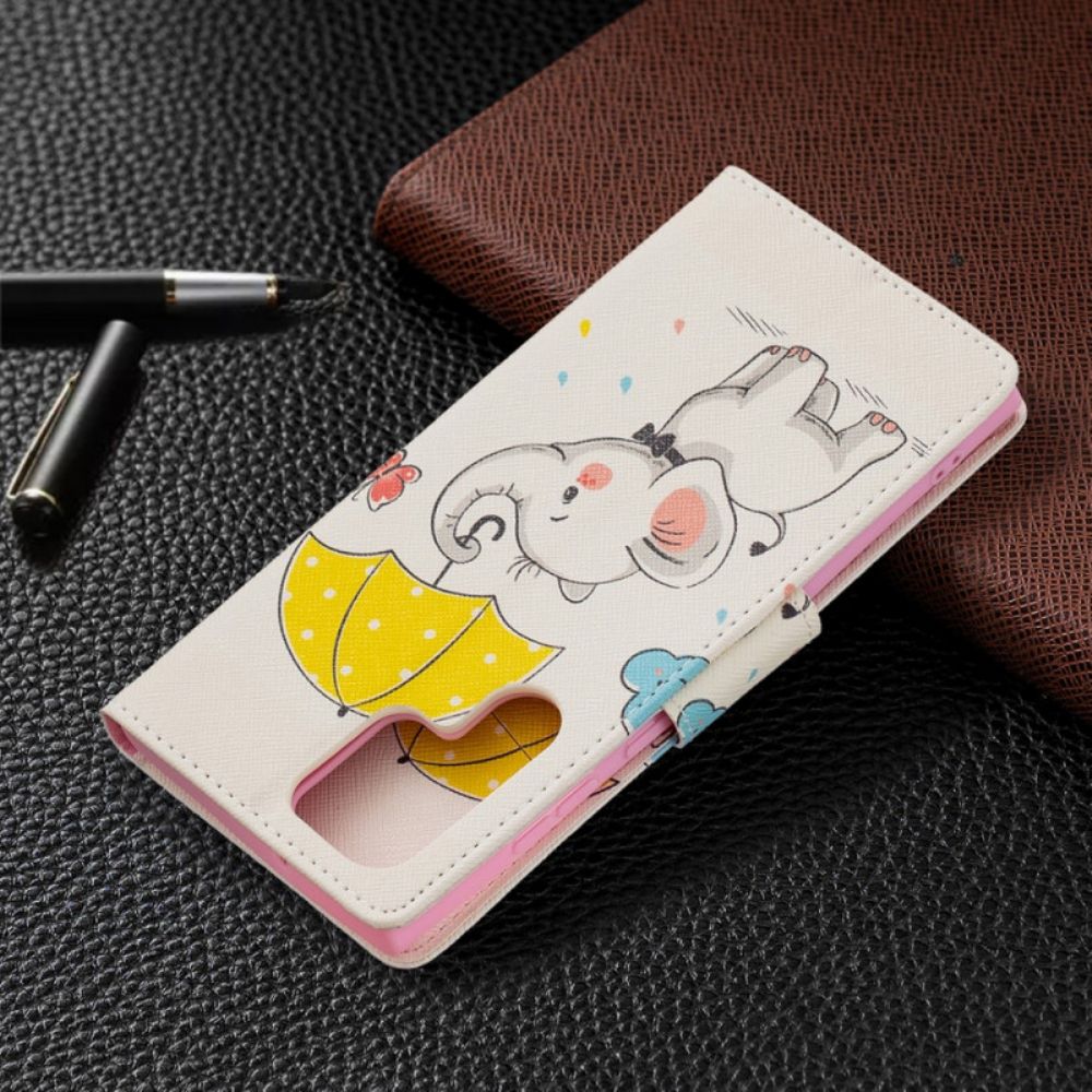 Leren Hoesje voor Samsung Galaxy S22 Ultra 5G Babyolifant