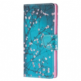 Leren Hoesje voor Samsung Galaxy S22 Ultra 5G Bloeiende Boom