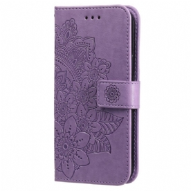 Leren Hoesje voor Samsung Galaxy S22 Ultra 5G Bloemenmandala