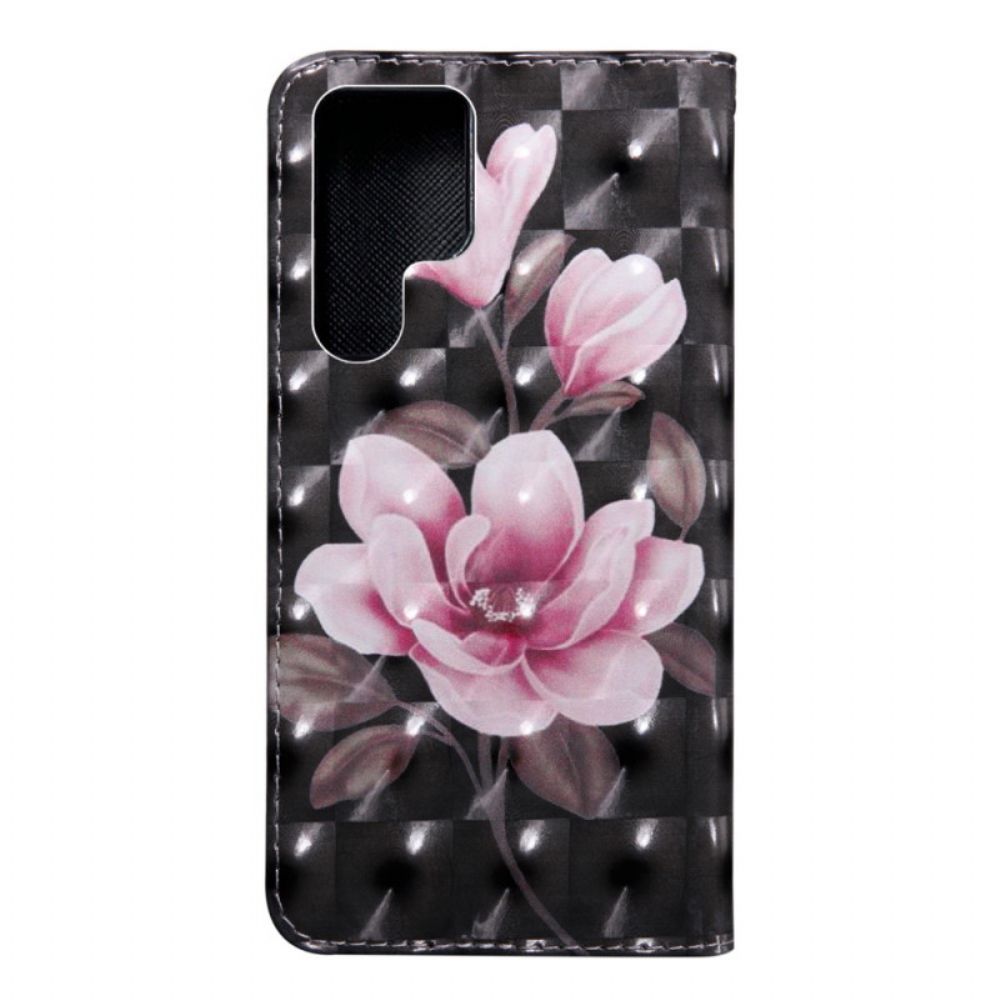 Leren Hoesje voor Samsung Galaxy S22 Ultra 5G Bloesem Bloemen