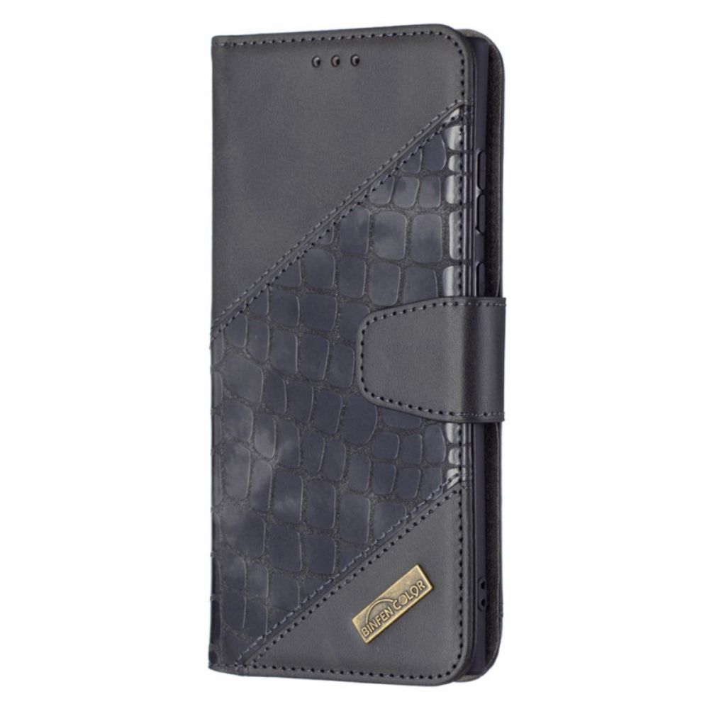 Leren Hoesje voor Samsung Galaxy S22 Ultra 5G Klassiek Krokodillenleereffect