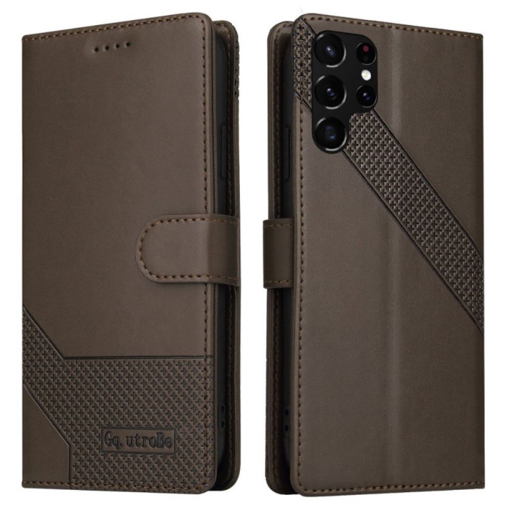 Leren Hoesje voor Samsung Galaxy S22 Ultra 5G Lederen Effect Gq.utrobe