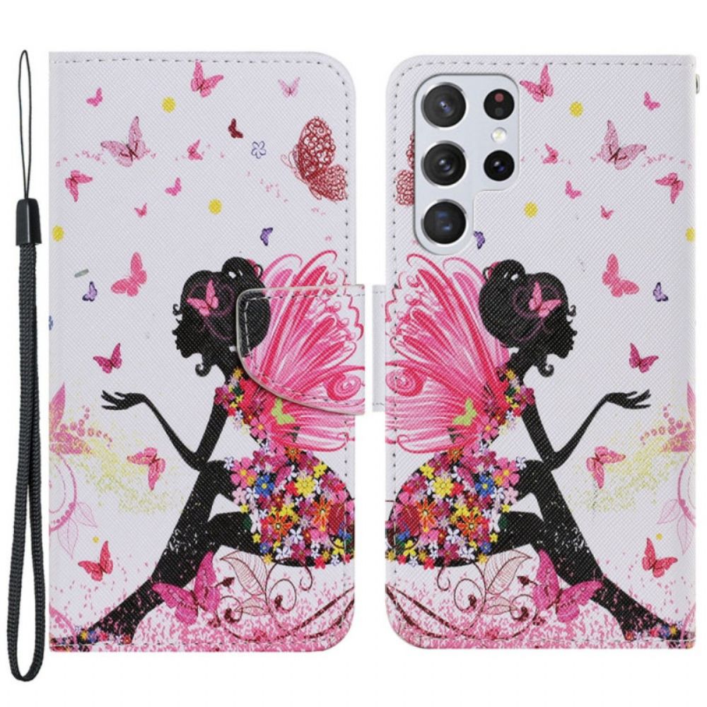 Leren Hoesje voor Samsung Galaxy S22 Ultra 5G Magische Fee