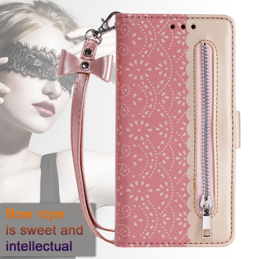 Leren Hoesje voor Samsung Galaxy S22 Ultra 5G Met Ketting Portemonnee Met Veterband